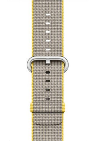 Curea iUni compatibila cu Apple Watch 1/2/3/4/5/6/7, 42mm, Nylon, Woven Strap, Yellow/Gray